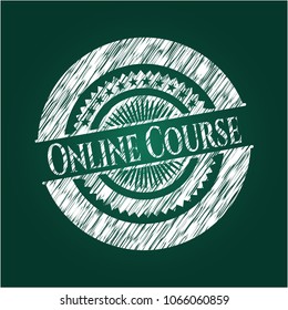  Online Course chalkboard emblem written on a blackboard