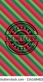Online Course christmas colors emblem. Vector Illustration. Detailed.