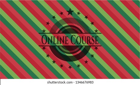 Online Course christmas colors style badge.
