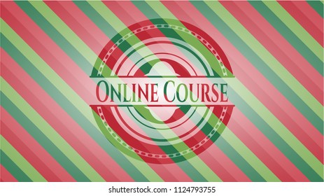 Online Course christmas style badge..
