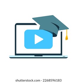 online course concept illustration flat design vector icon