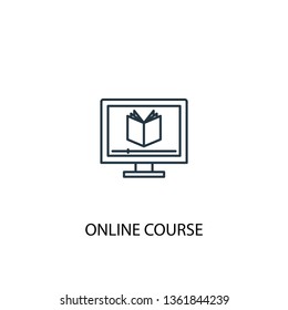 online course concept line icon. Simple element illustration. online course concept outline symbol design. Can be used for web and mobile UI/UX