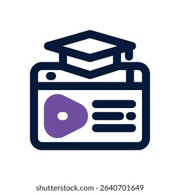 online course duotone icon. Sleek and modern vector icon for websites, mobile apps, marketing materials, and corporate design. Fully scalable and ready to use.