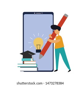 online course education vector template design illustration