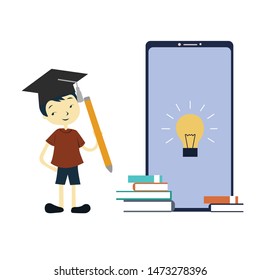 online course education vector template design illustration