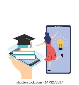 online course education vector template design illustration