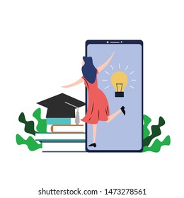 online course education vector template design illustration