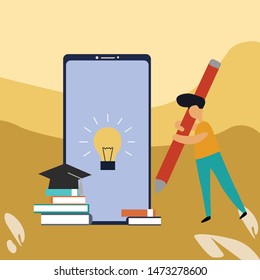 online course education vector template design illustration