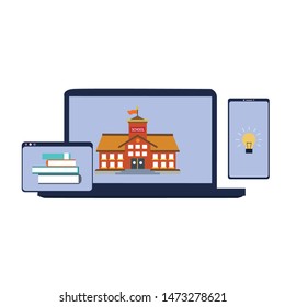 online course education vector template design illustration