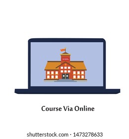 online course education vector template design illustration