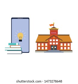online course education vector template design illustration