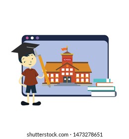 online course education vector template design illustration