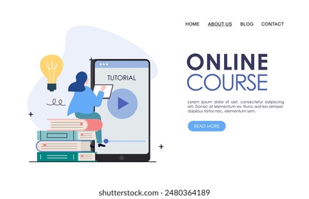 Online-Kurs oder eLearning-Konzept Zielseite Vorlage