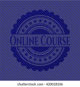 Online Course emblem with denim texture