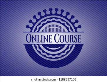 Online Course emblem with jean background
