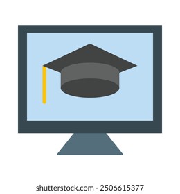 Online Course Flat Icon Design For Personal nad Commercial Use