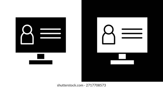 Online-Kurssymbol schwarzes flaches Piktogramm. Für Grafik- und Webdesign.