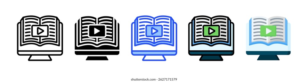 Online Course Icon Collection With Multiple Styles