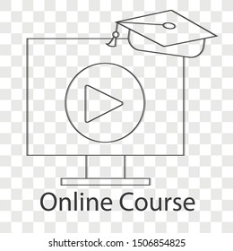 Online course icon concept on transparency background. Flat vector illustration use for your web page