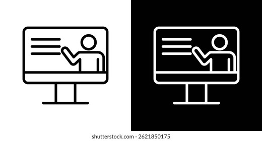 Online course icon concept stroke on white background