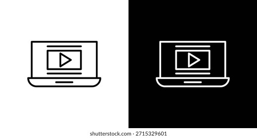Concepto editable del icono del curso en línea. símbolos editables del trazo del Vector