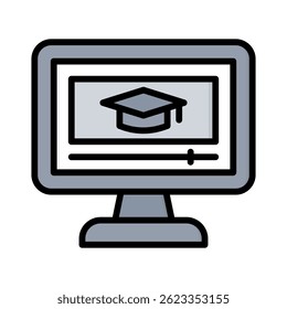 Online Course Icon Element for Design