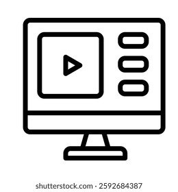 Online Course icon illustration in line style. Perfect for website mobile app presentation. Suitable for any user interface and user experience