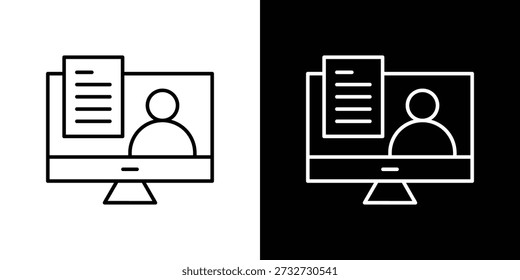 Icono de curso en línea en diseño de línea. icono de trazo editable.