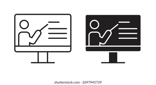 Online course icon line. eps 10 vector illustration