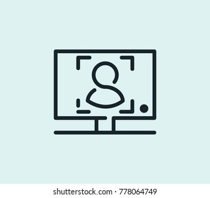 Online course icon line isolated on clean background. E-teaching concept drawing icon line in modern style. Vector illustration for your web site mobile logo app UI design.