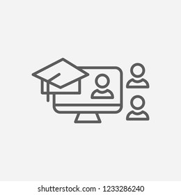 Online course icon line symbol. Isolated vector illustration of  icon sign concept for your web site mobile app logo UI design.
