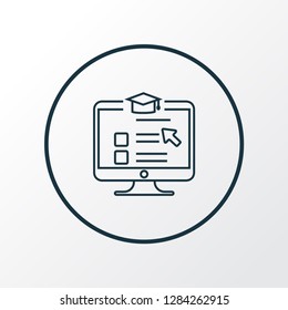Online course icon line symbol. Premium quality isolated online exam element in trendy style.