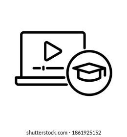 Online course icon. Line vector. Isolate on white background.