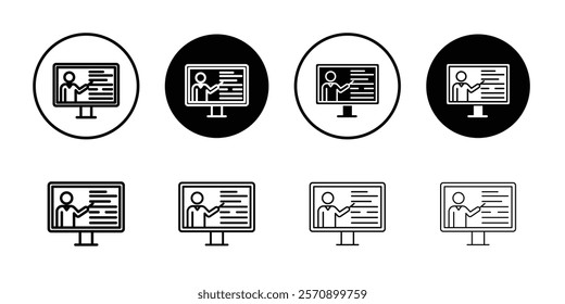 Online course icon linear logo isolated