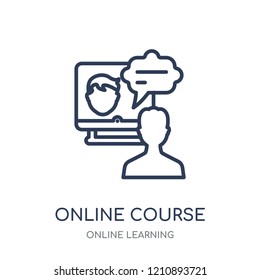 Online course icon. Online course linear symbol design from Online learning collection.