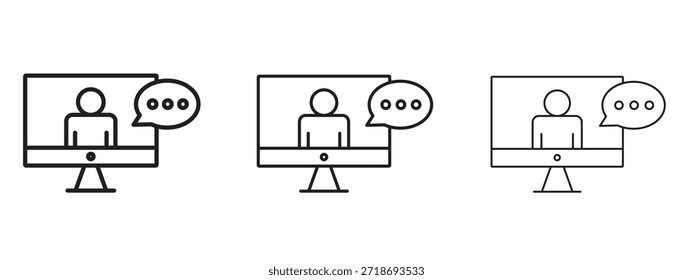 Online course icon logo black pictogram set. thin line outline art.