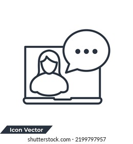 online course icon logo vector illustration. Educational resources symbol template for graphic and web design collection