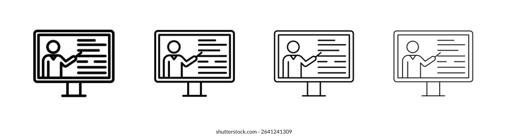 Online course icon Outline sign symbol set