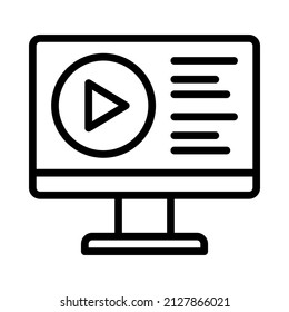 Online course icon. Outline style. Vector. Isolate on white background.