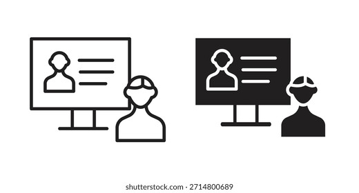 Paquete de iconos de curso en línea. Elemento de diseño de icono de Vector plano.