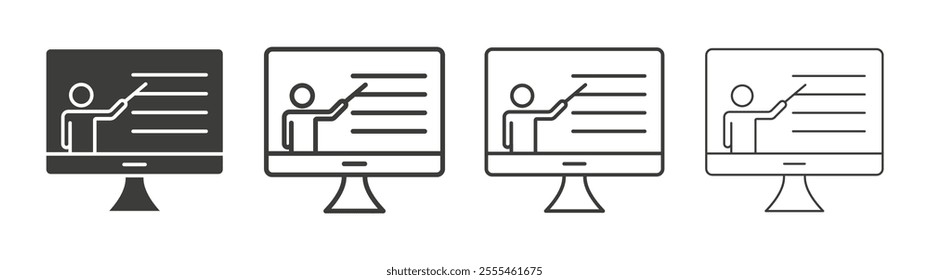 Online course icon pack. vector illustration