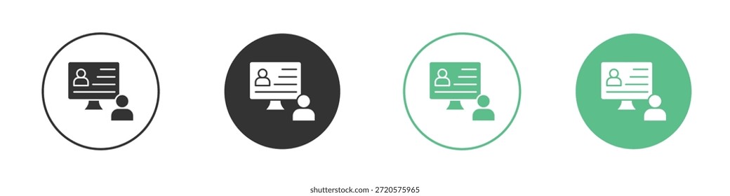 Online course icon pictograms. Vector eps 10