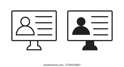 Online course icon set. minimal logotype web element pack.