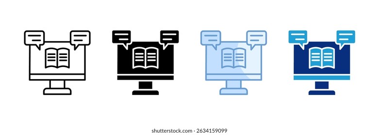 Online Course Icon Set Multiple Style Collection