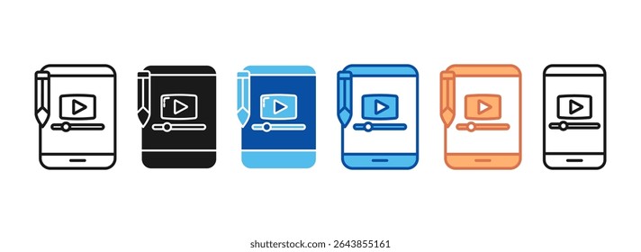 Online Course Icon Set Multiple Style Collection