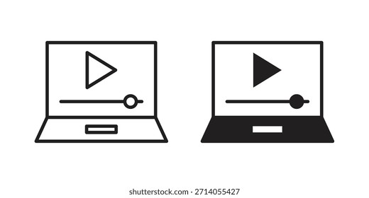 Diseños de Vector de silueta de icono de curso en línea. Trazos editables