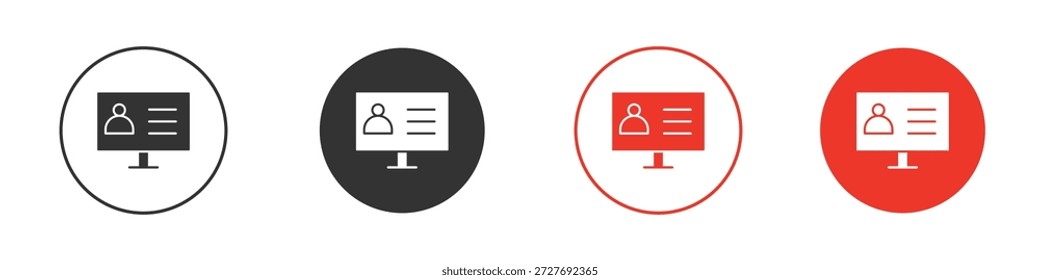Símbolo de icono de curso en línea. Diseño simple y plano para Web o App móvil. Logotipo de Ilustración vectorial mínima.