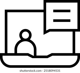 Icono de curso en línea. Diseño de estilo lineal delgado aislado sobre fondo blanco