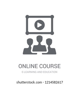 Online course icon. Trendy Online course logo concept on white background from E-learning and education collection. Suitable for use on web apps, mobile apps and print media.