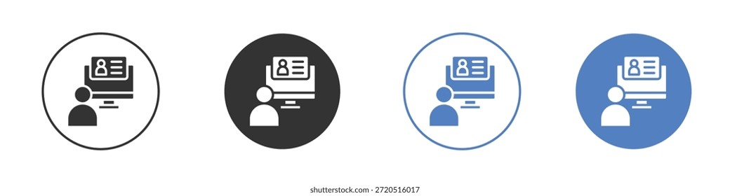 Online course icon vector clip art illustration collection